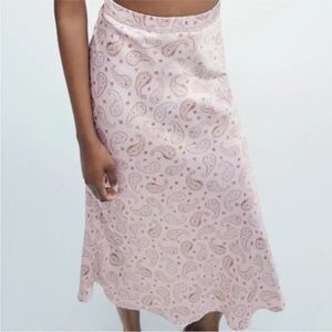 Zara Paisley Print Midi Skirt